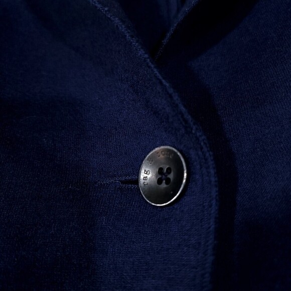 RAG & BONE 100% Wool One Button Club Jacket Blazer Soft Knit Suit Jacket Navy 0 - Picture 5 of 16